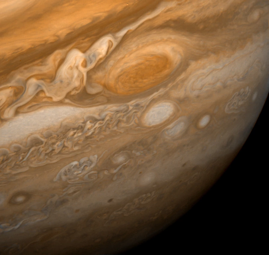 Jupiter, jak je vidět z Voyager 1